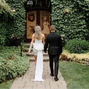 Valencia Bodycon Bow Dress in White